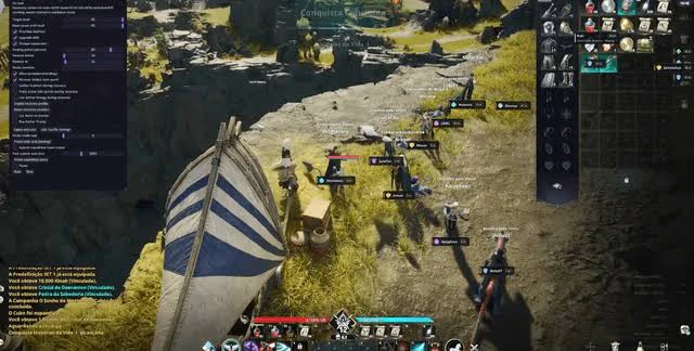 AION 2 cheat menu overlay with modules and settings on PC